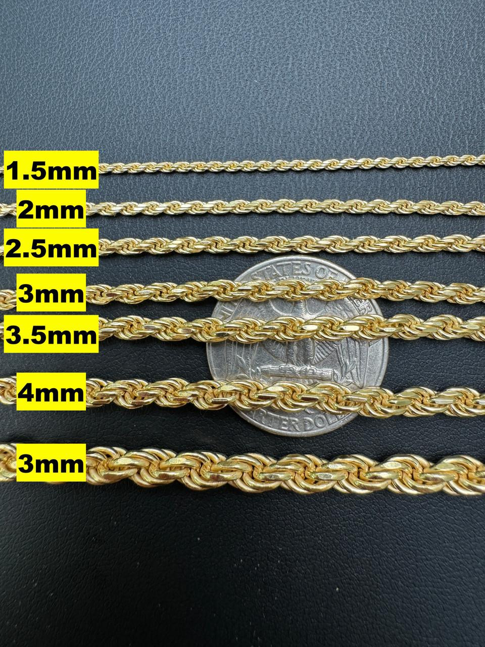14k Gold Rope Chain Necklace Harlem Bling1