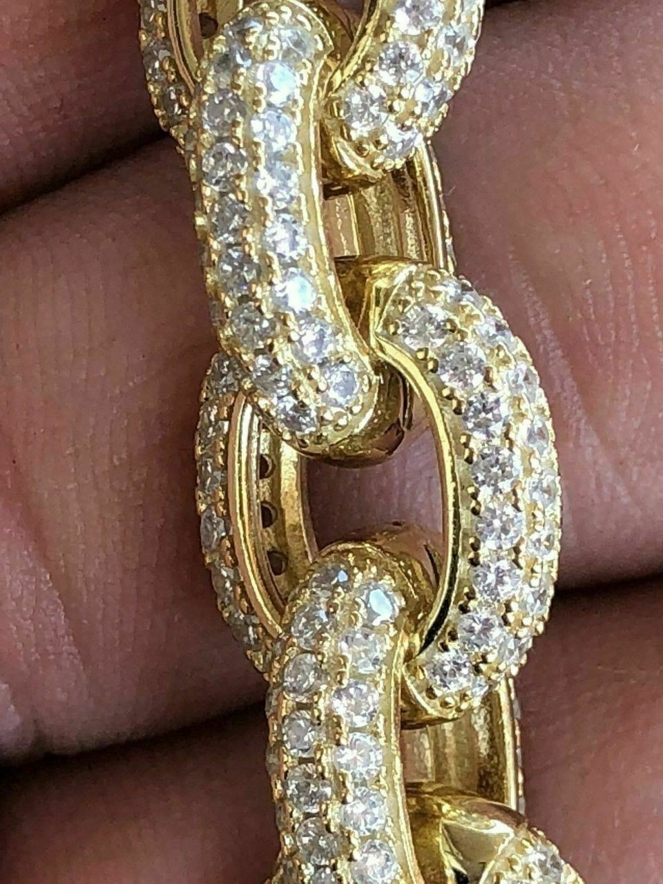 Men‚Äôs ICY Hip Hop Rolo Bracelet 14k Gold Over Solid 925