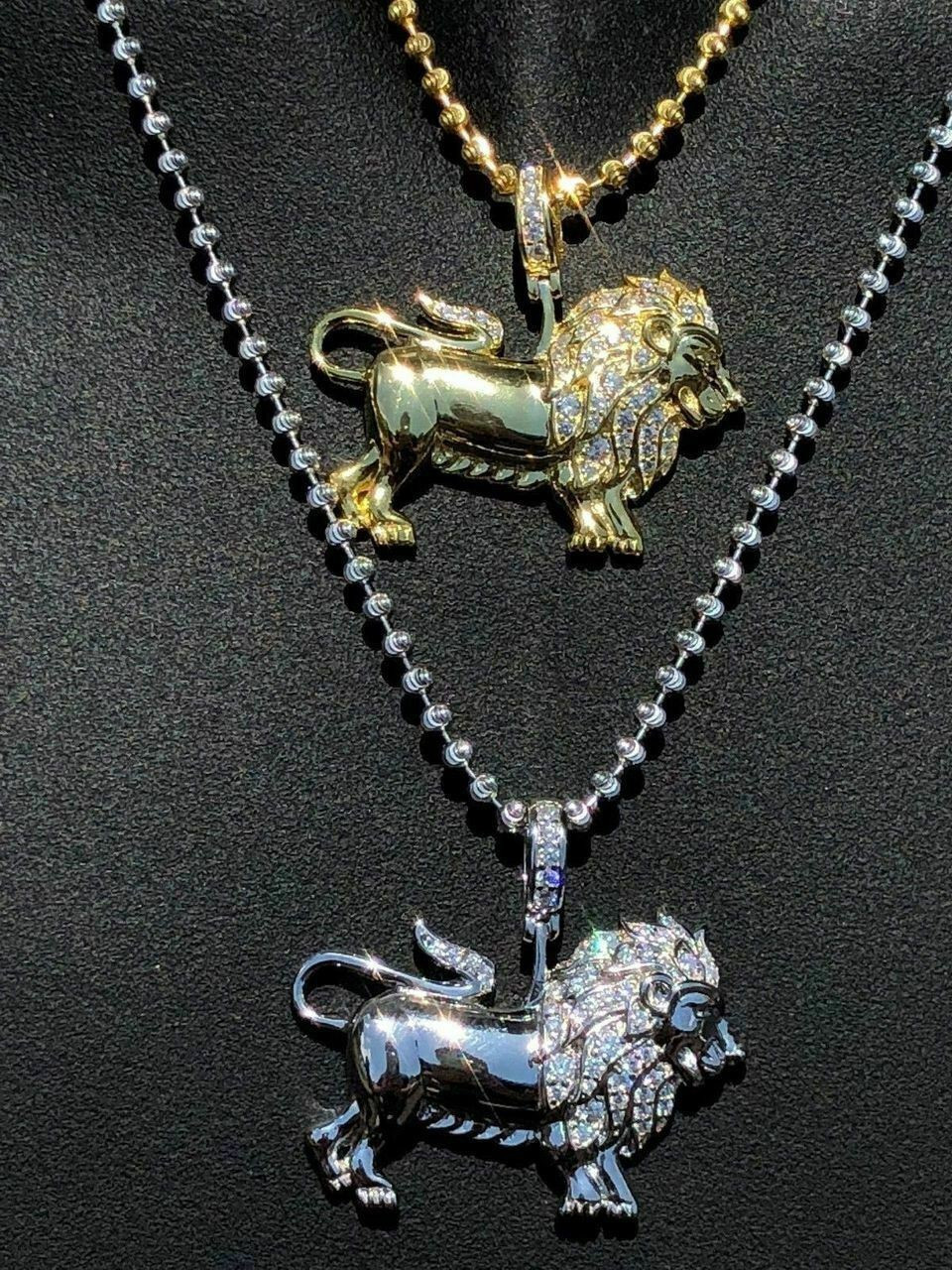 Mens Solid Silver 2ct Diamond Rasta Lion Of Judah African