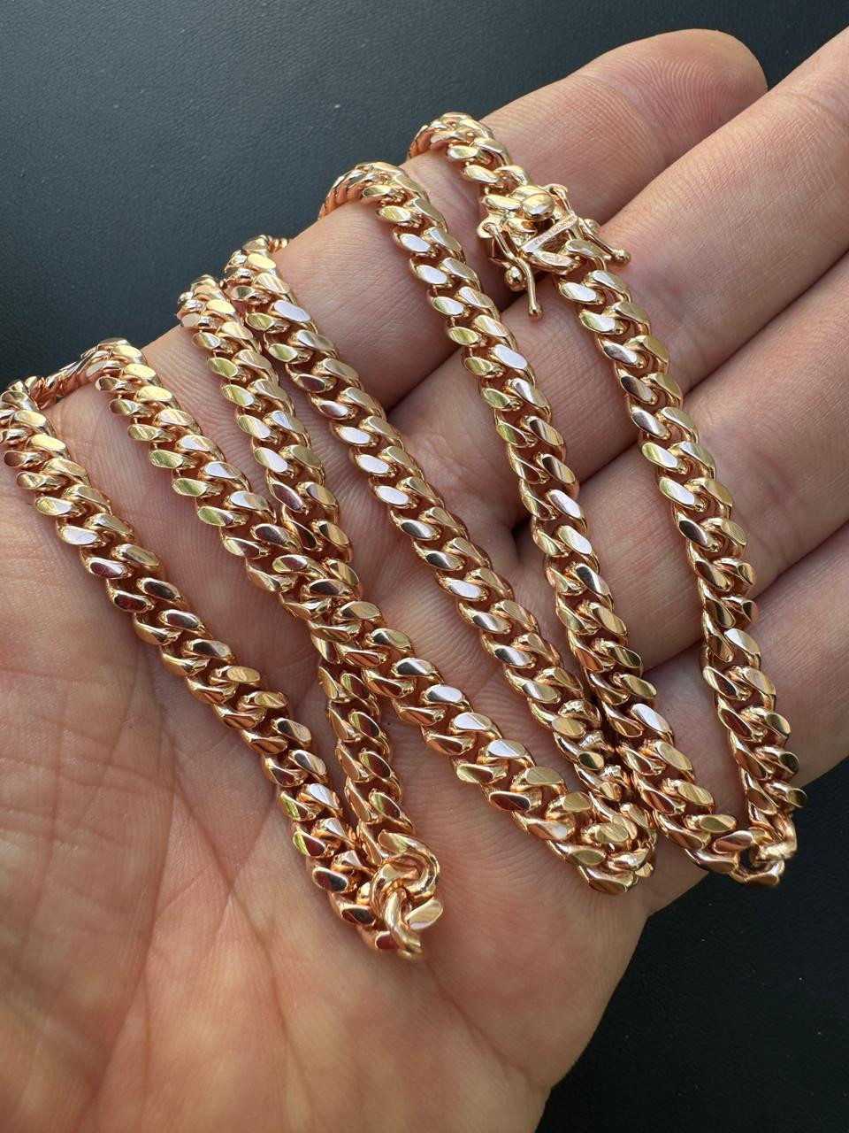 Necklace 4mm Cuban Link Bracelet Miami Cuban Link Chain Or