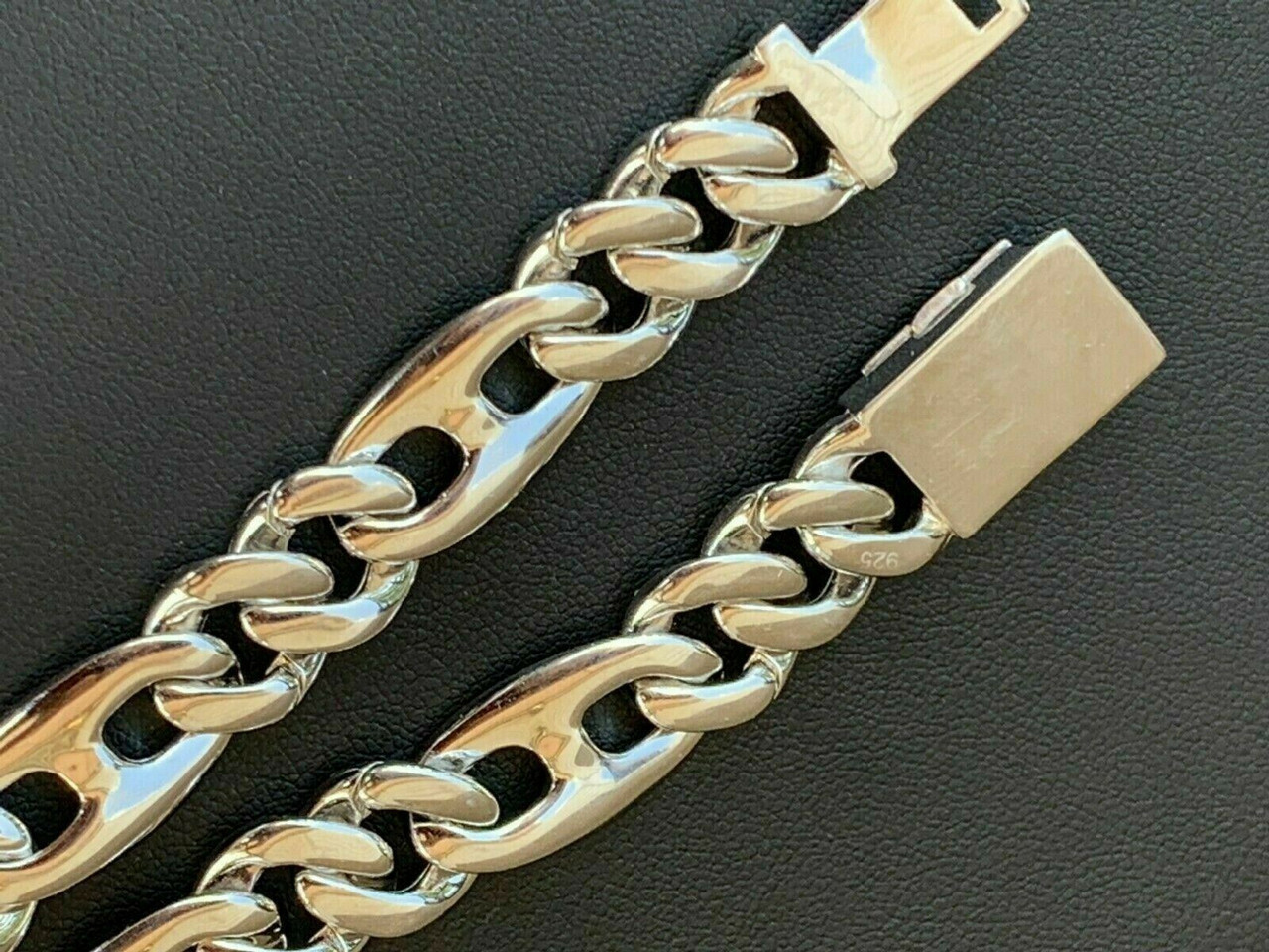 Solid 925 Silver Mens Figarucci Gucci Link Cuban Chain