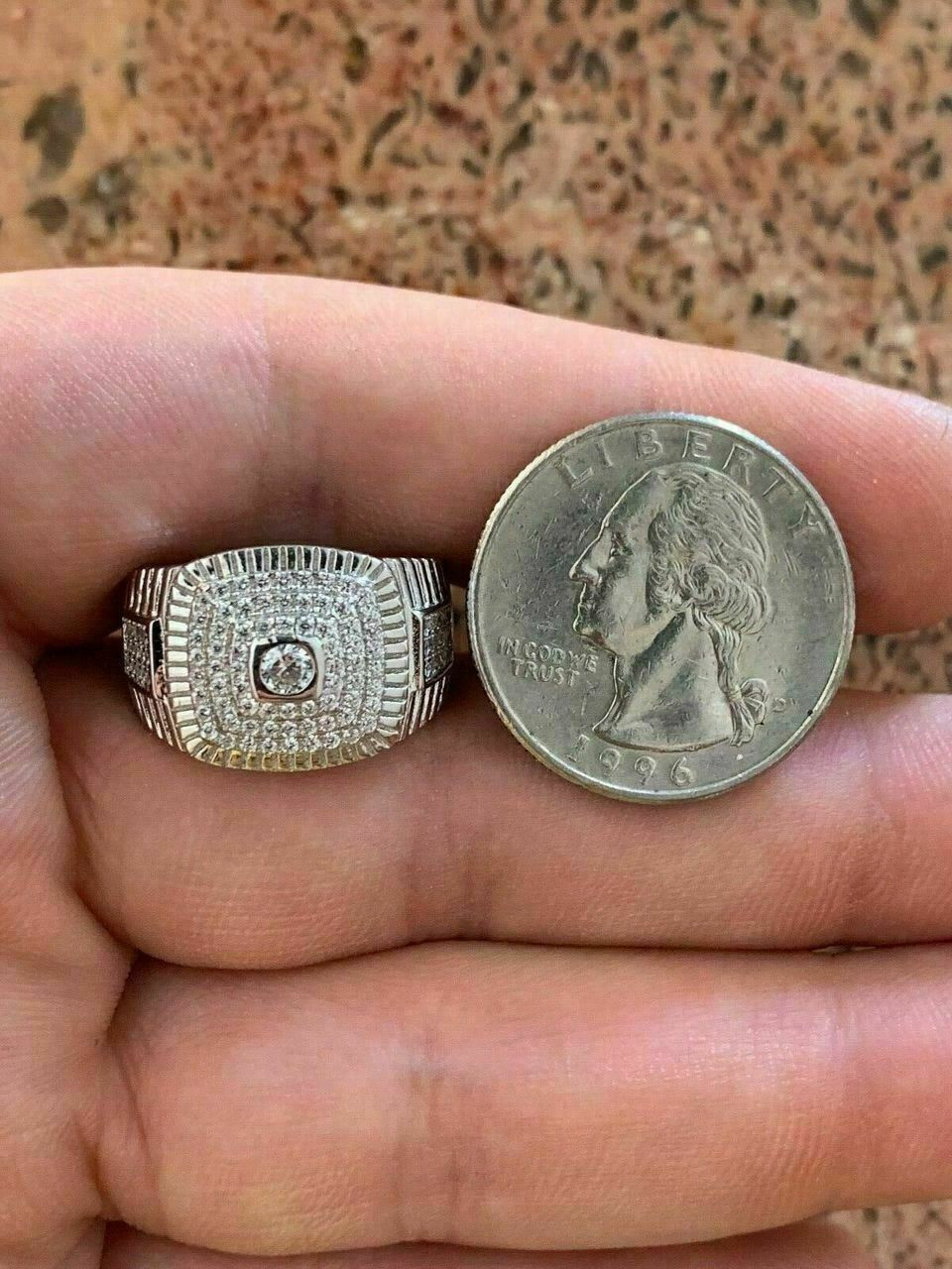 Men's Solid 925 Sterling Silver 2ct Lab Diamond Pinky RING ICY