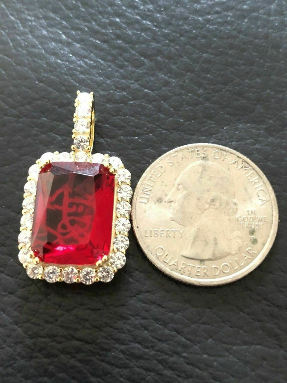 14k Gold Over Solid 925 Silver 1ct Simulated Diamond Ruby
