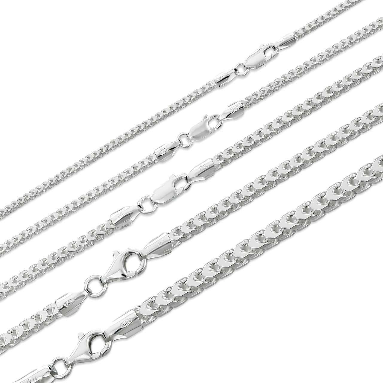 925 Sterling Silver Franco Chain Necklace Italian Chain