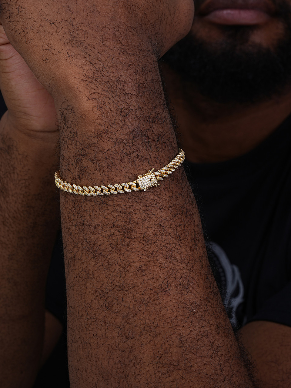REAL 14k Gold Over 925 Sterling Silver 6mm Iced Miami Cuban