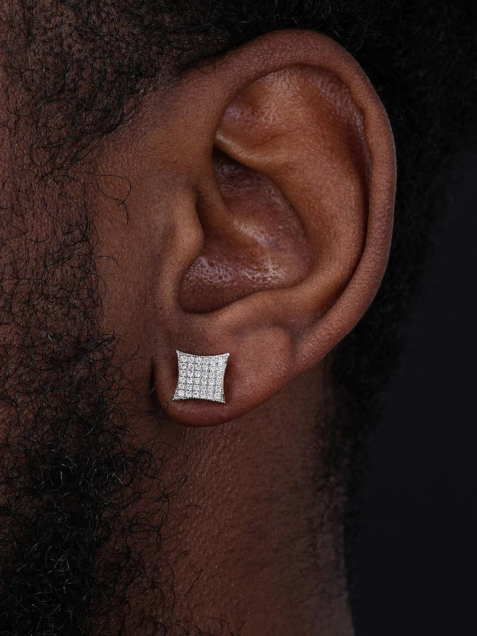 Real 925 Sterling Silver Iced Diamond Hip Hop Square Kite