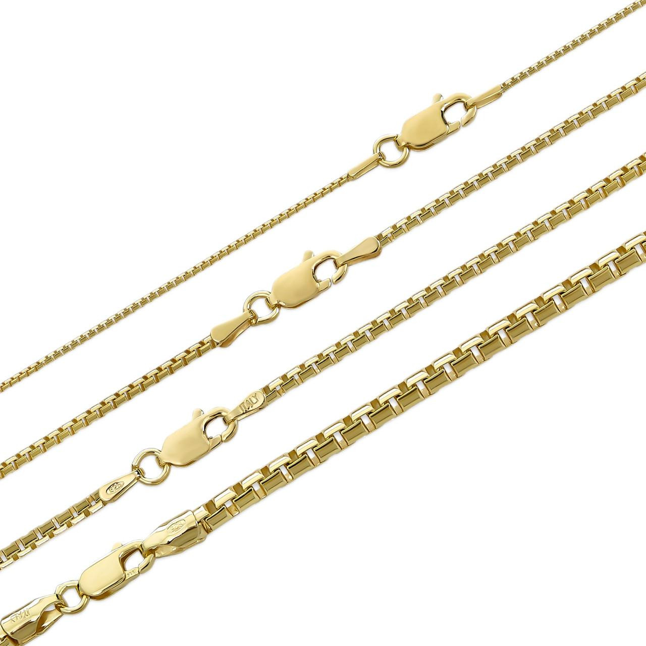 3mm Gold Long Link Chain 14k Gold Solid 925 Sterling Silver