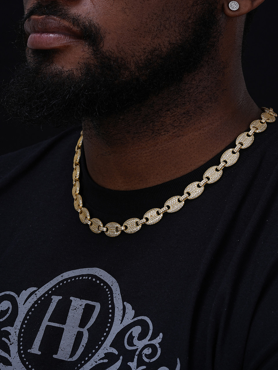 Men's Mariner Gucci Link Chain ICED Man Diamond 14k Gold