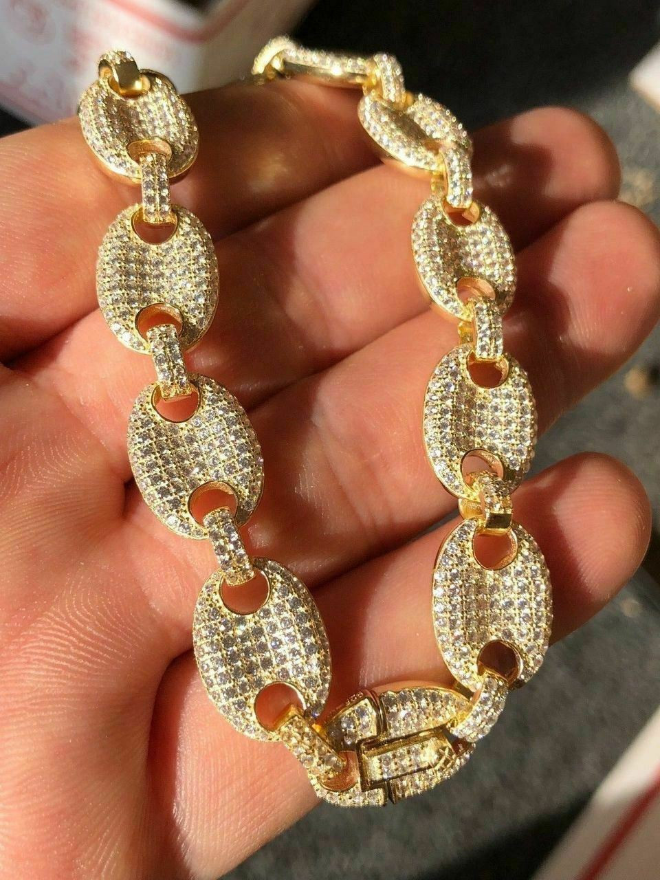 glitter Iced Out Mariner Chain グリッター