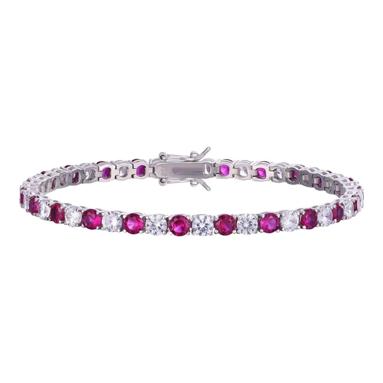 Tennis Bracelet SOLID 925 Sterling Silver Single Row Diamond