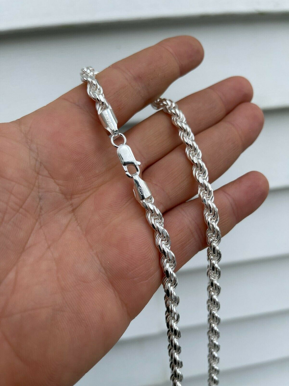Bestseller 925 Sterling Silver Rope Chain Necklace 6mm