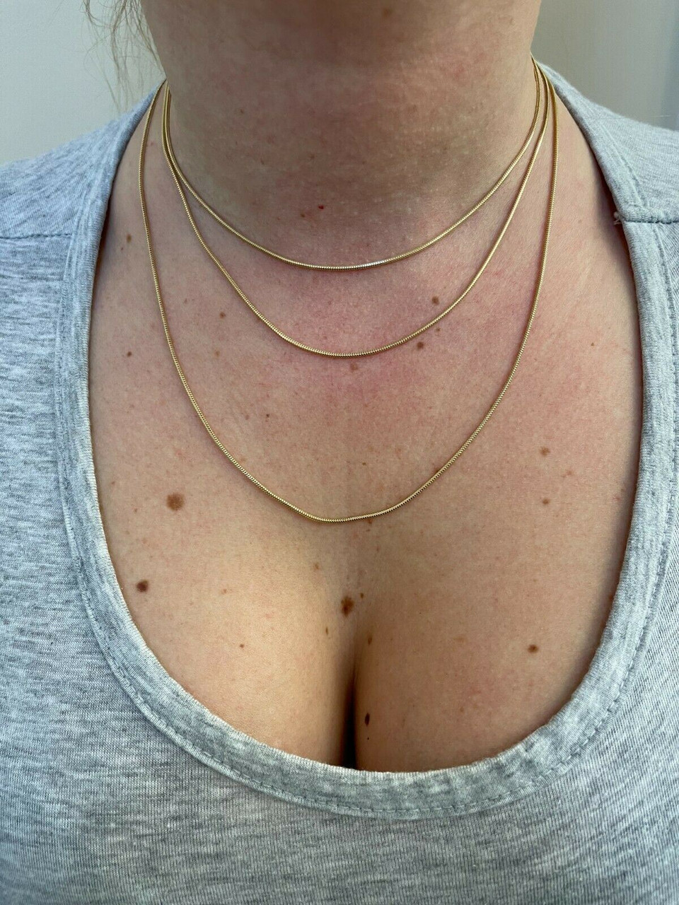 14k Gold Vermeil Solid 925 Sterling Silver Snake Chain