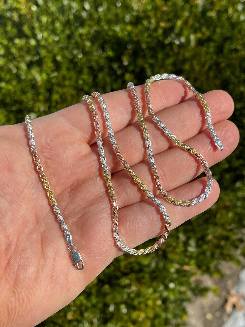 Rose Gold Gold Plated Silver Rope Chain Rose Gold Plated Chain 925