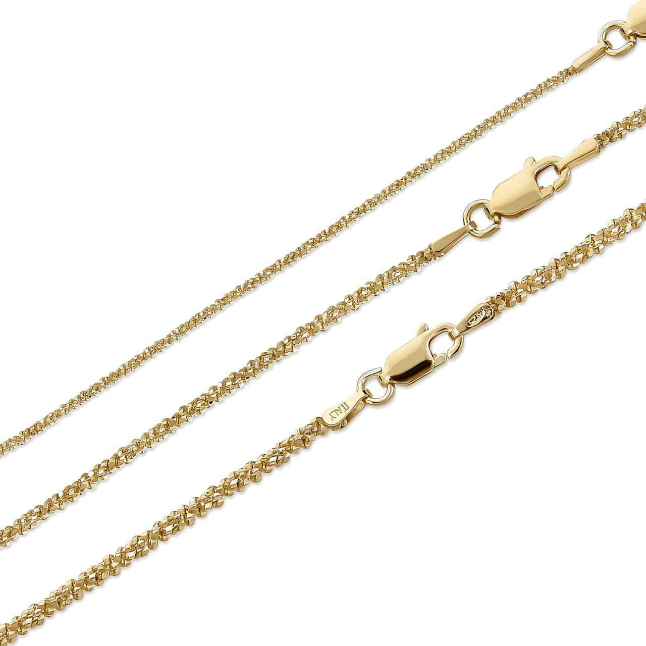 14k Gold Sparkle Necklace Chain Rope Chain 14 Kt Gold Box Chain