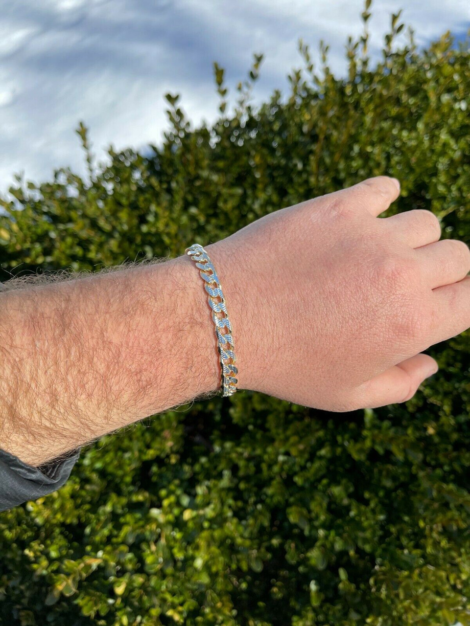 Diamond Bracelet 11mm Cuban Bracelet Mens Miami Cuban