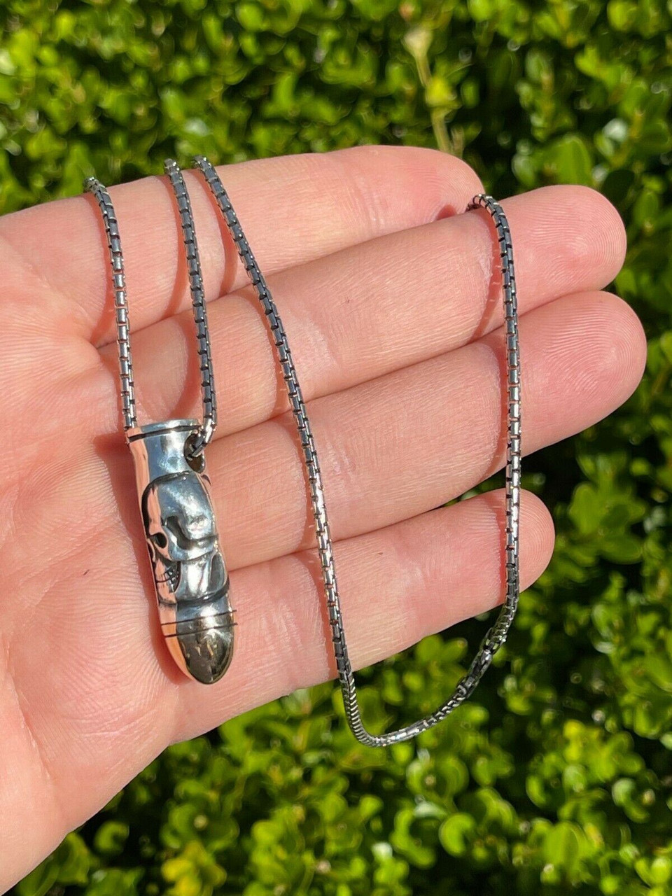 jentlouis Silver Drop pierce シルバー925 Men's Real 925 Sterling Silver & 14k Gold Bullet W. Skull