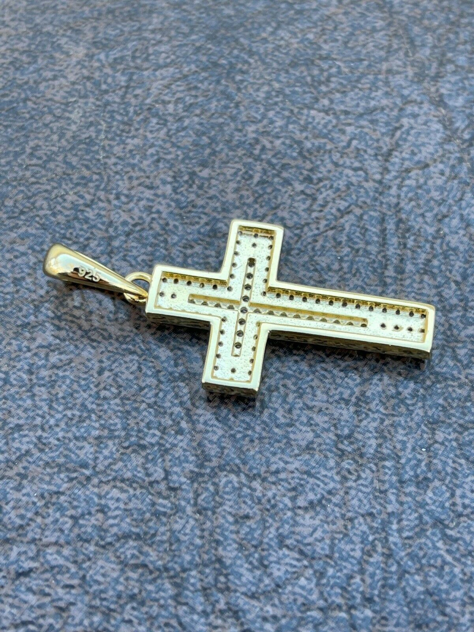 【HYERES LOR】25SS★ Essence SIL (W) Moissanite The Cross NC 925 Sterling Silver Cross Pendant Necklace Iced MOISSANITE