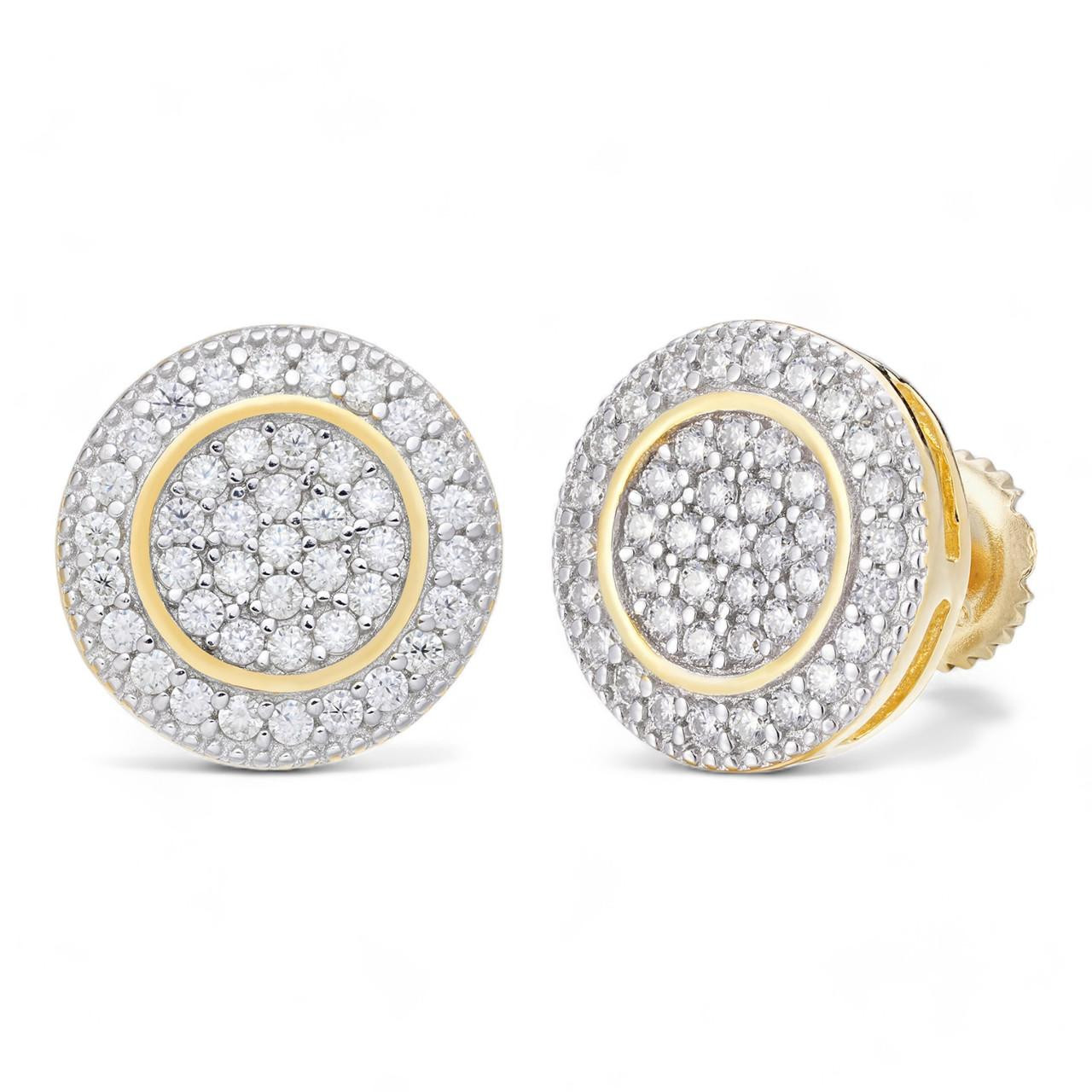 ★ wing bling★ 14k post celis moissanite earrings Real 925 Silver Iced Moissanite Hip Hop Men's Earrings Big