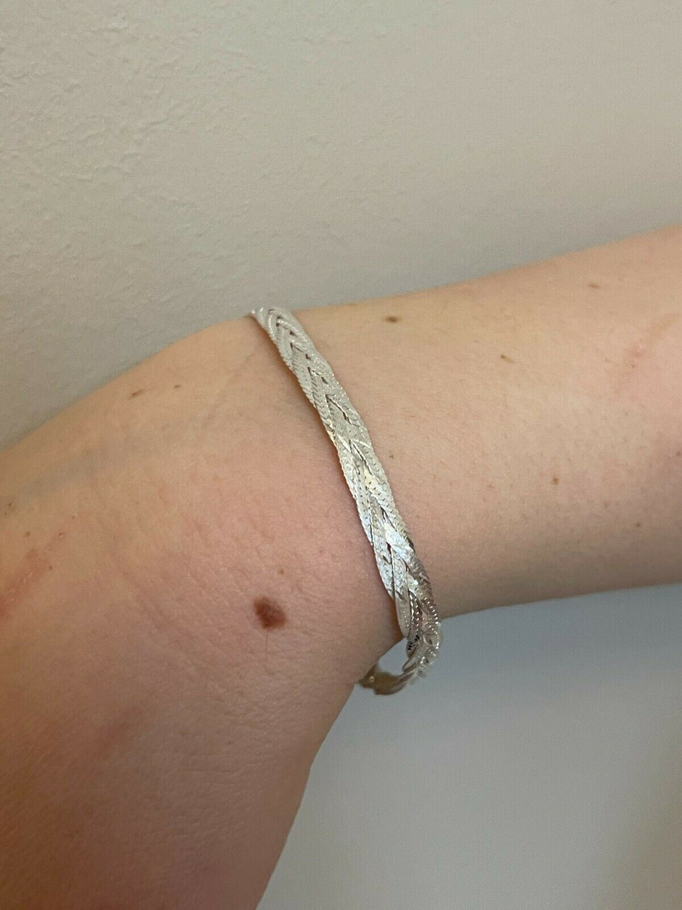 ITALY MADE SILVER925 TWIST BRACELET/シルバー Vintage IBB 925 ITALY Sterling Silver Twisted Chain Bracelet