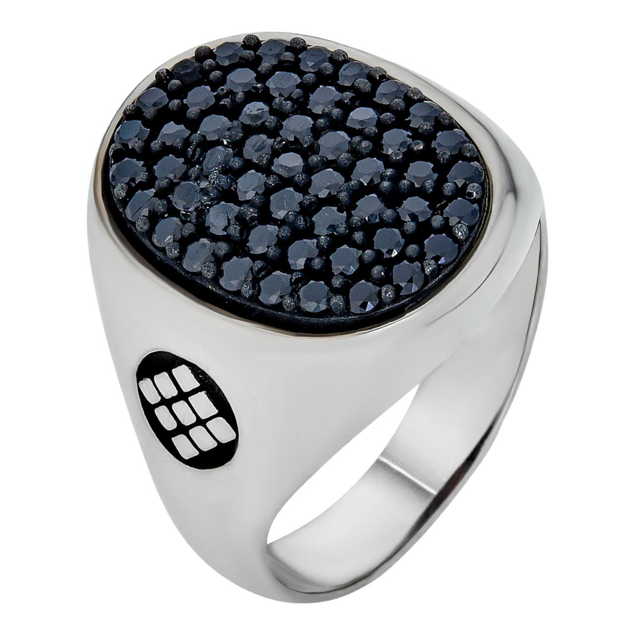 Large Men Real Solid 925 Sterling Silver Ring Iced Black