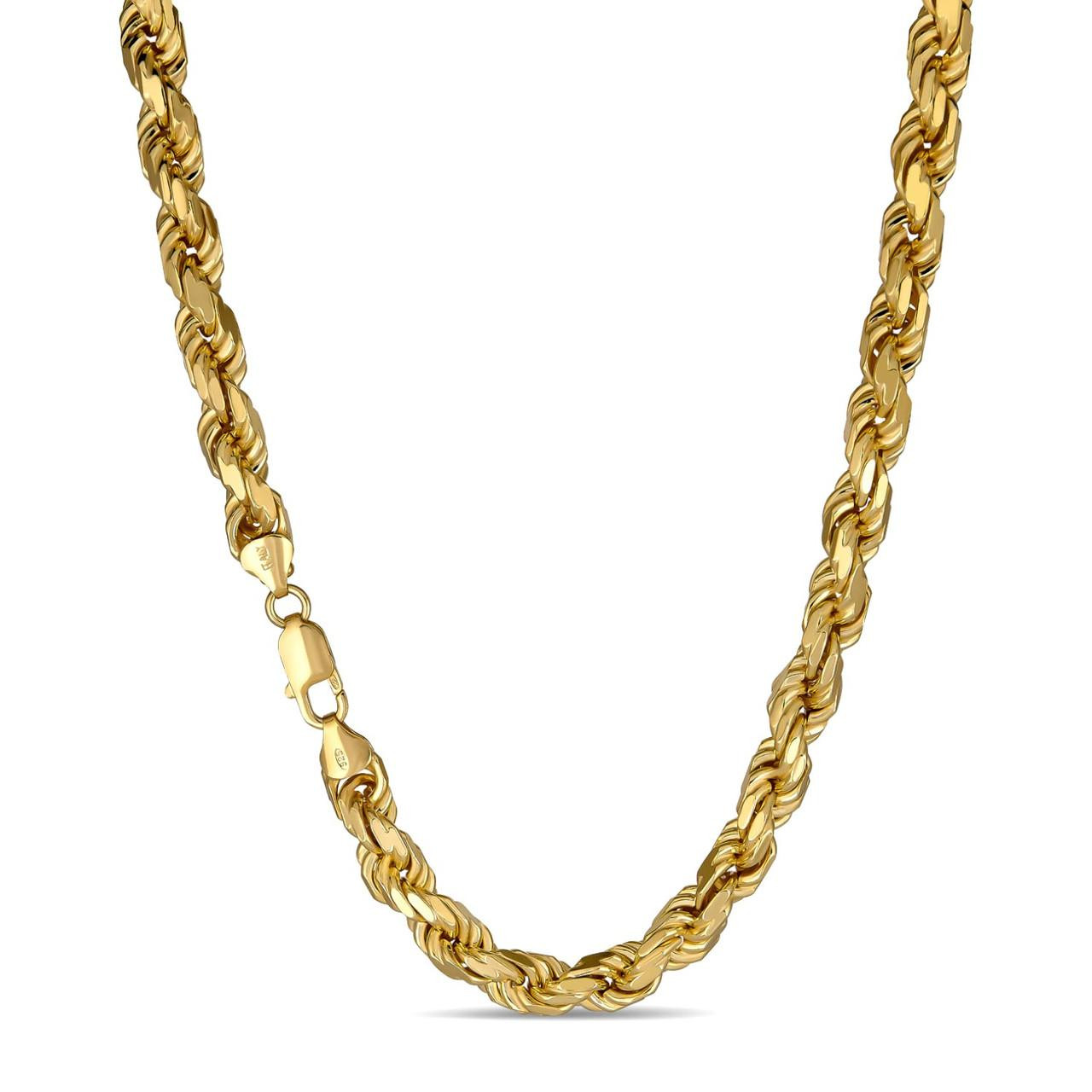 3mm Rope Gold Rope Chain 18k Gold Chain Pendant 8mm Thick Men's