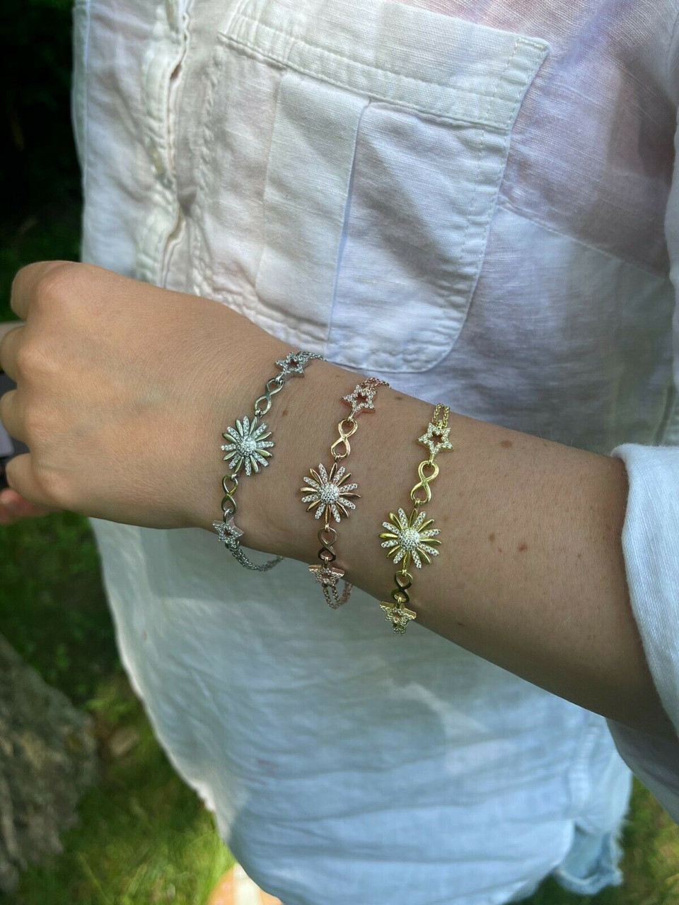 SILVER925 SUNFLOWER BRACELET/シルバー/ブレスレット Amazon.com: Cuoka Sunflower Anklet 925 Sterling Silver