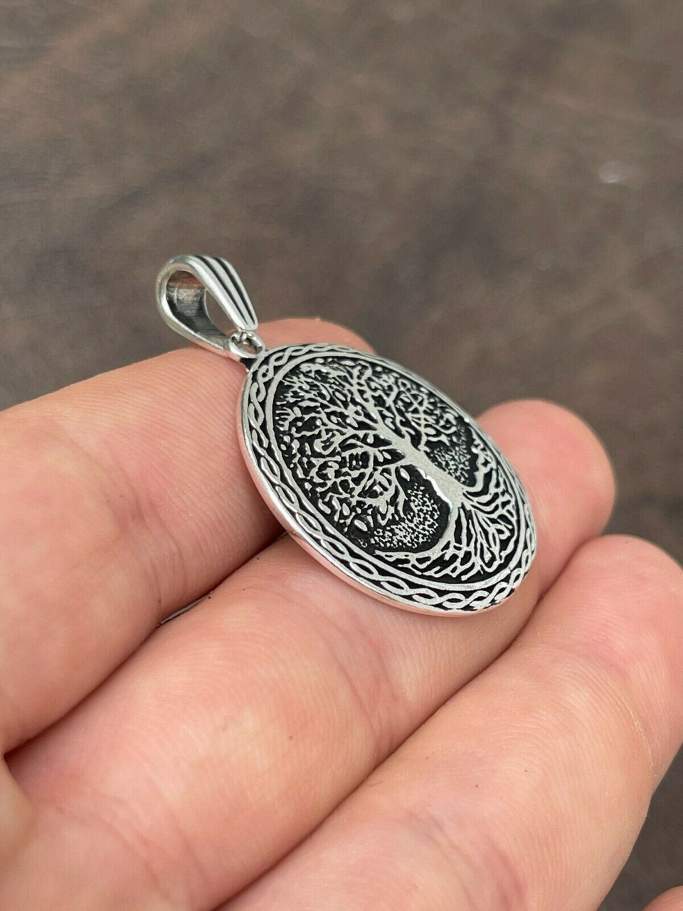 Real 925 Sterling Silver Large Tree Of Life Viking Celtic