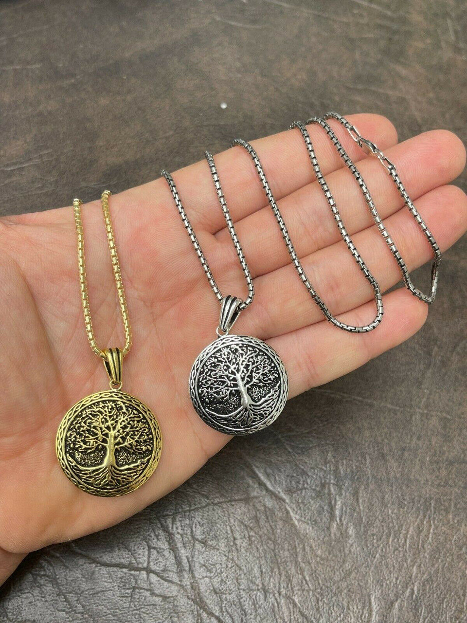 Real 925 Sterling Silver Large Tree Of Life Viking Celtic