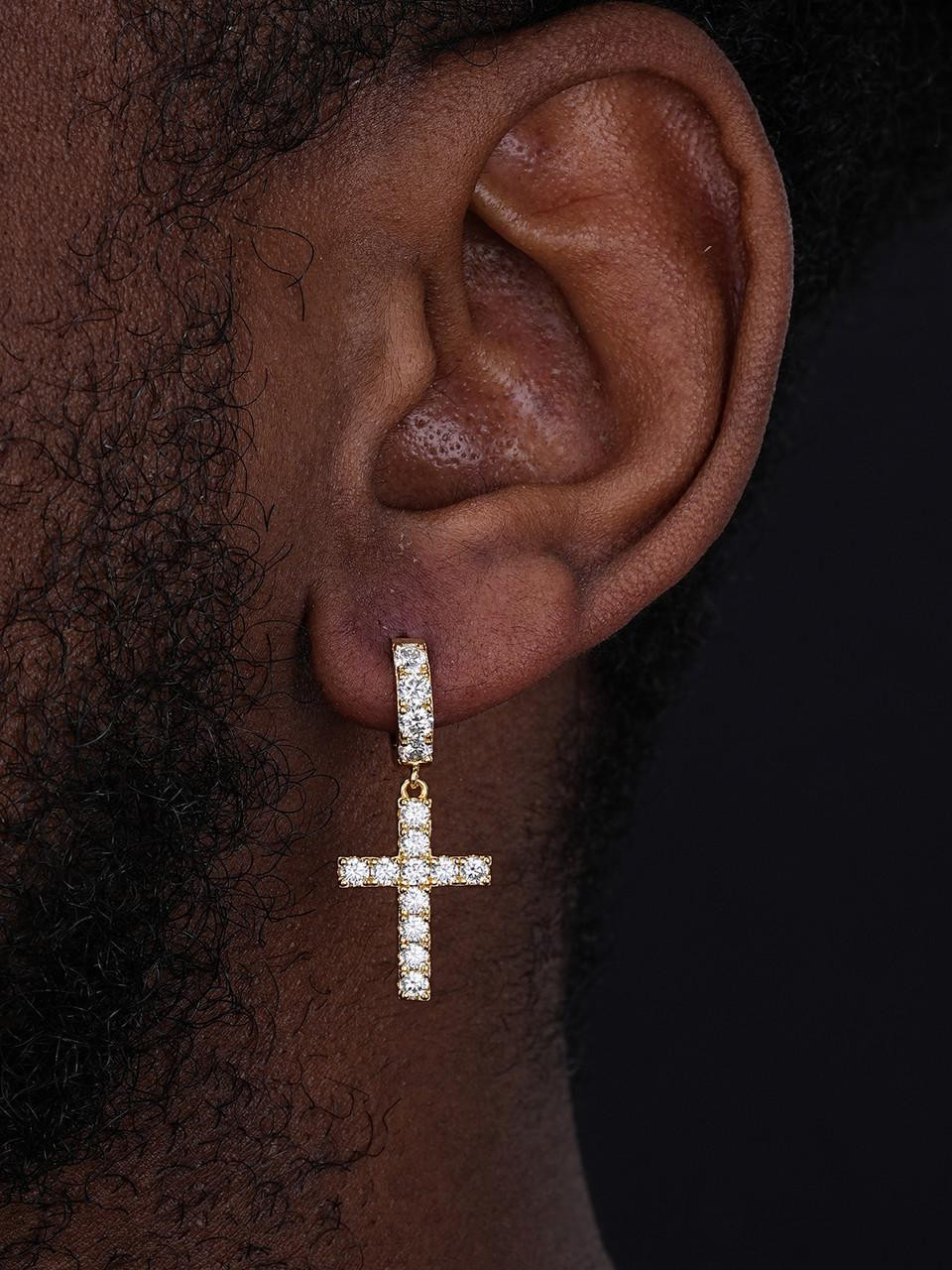 【HYERES LOR】Essence Moissanite Cross One-Touch Earrings Amazon.com: DYUNQ Cross Moissanite Earrings Sterling Silver