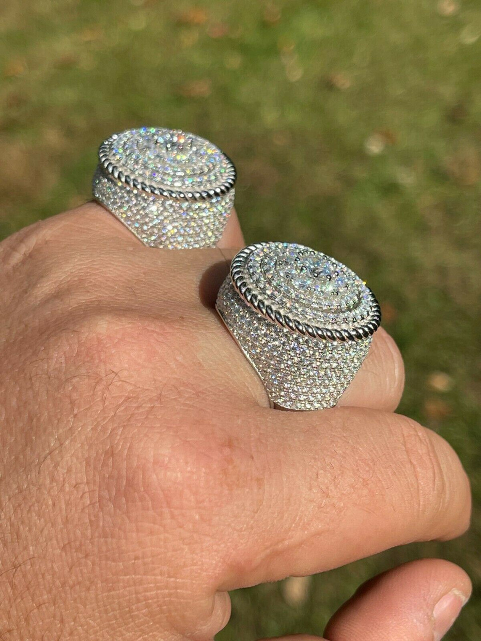 Silver Diamond Pinky Ring Lawson Twin Diamond Pinky Ring