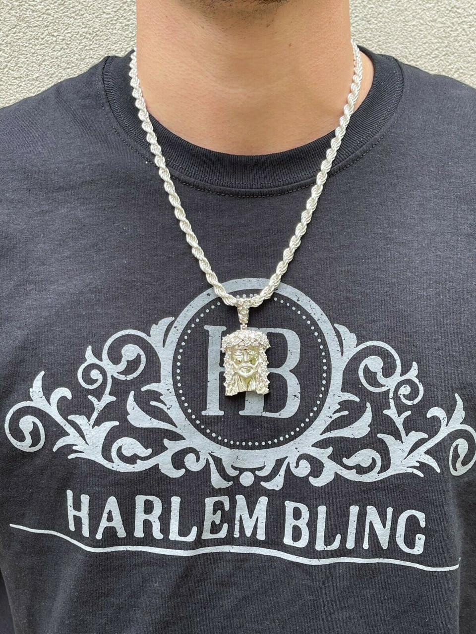 Men's Solid 925 Silver / Gold Jesus Piece Iced Hip Hop