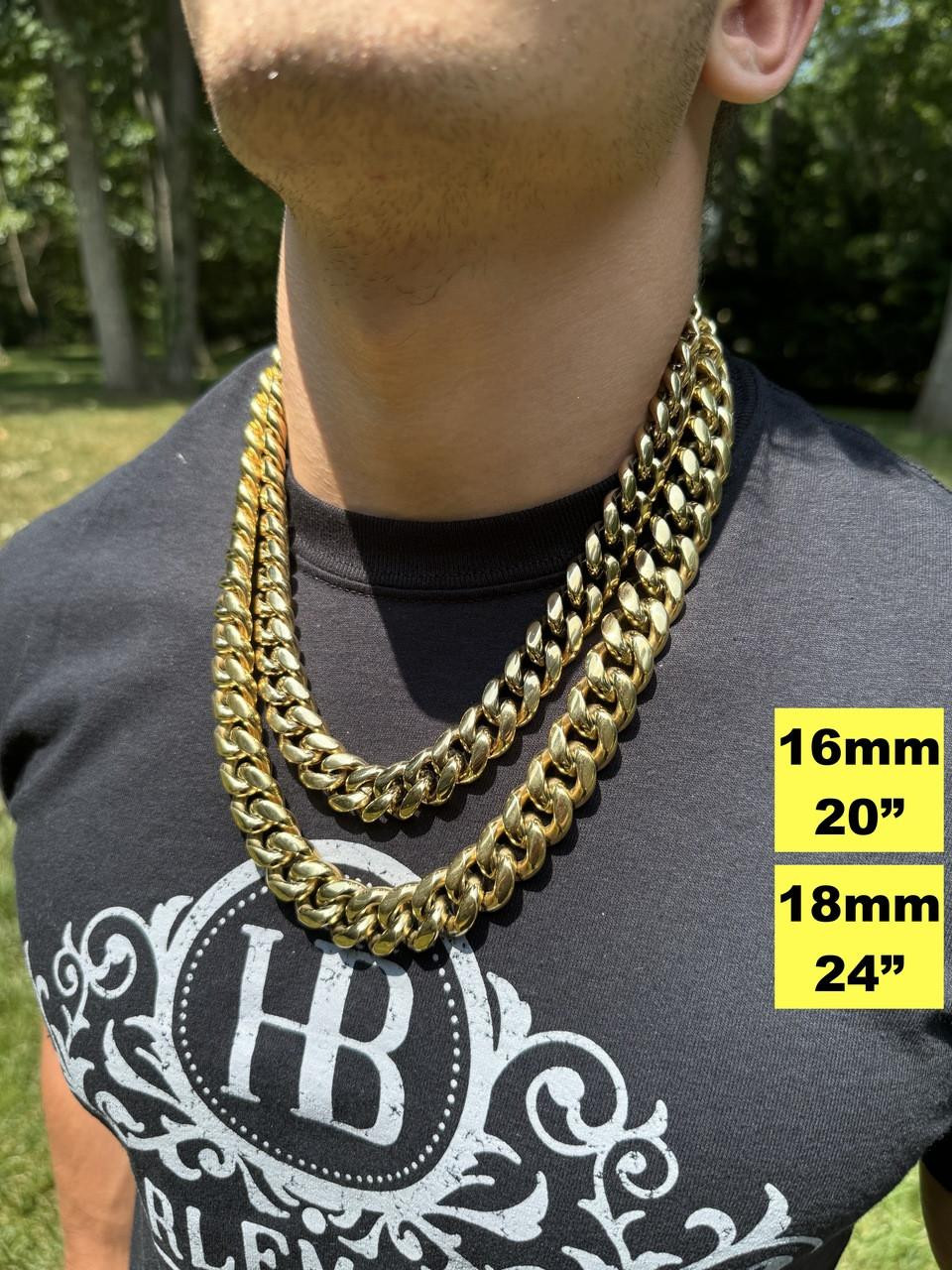 TK0914　14K cuban chain  ネックレス 14K Yellow Gold 2.55mm Cuban Chain Available In Sizes 18