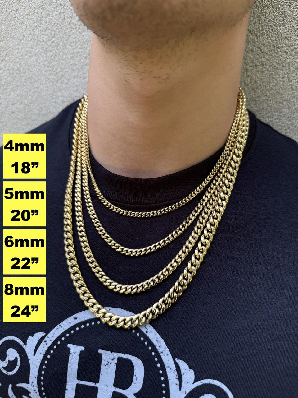 TK0914　14K cuban chain  ネックレス 14K Yellow Gold 2.55mm Cuban Chain Available In Sizes 18