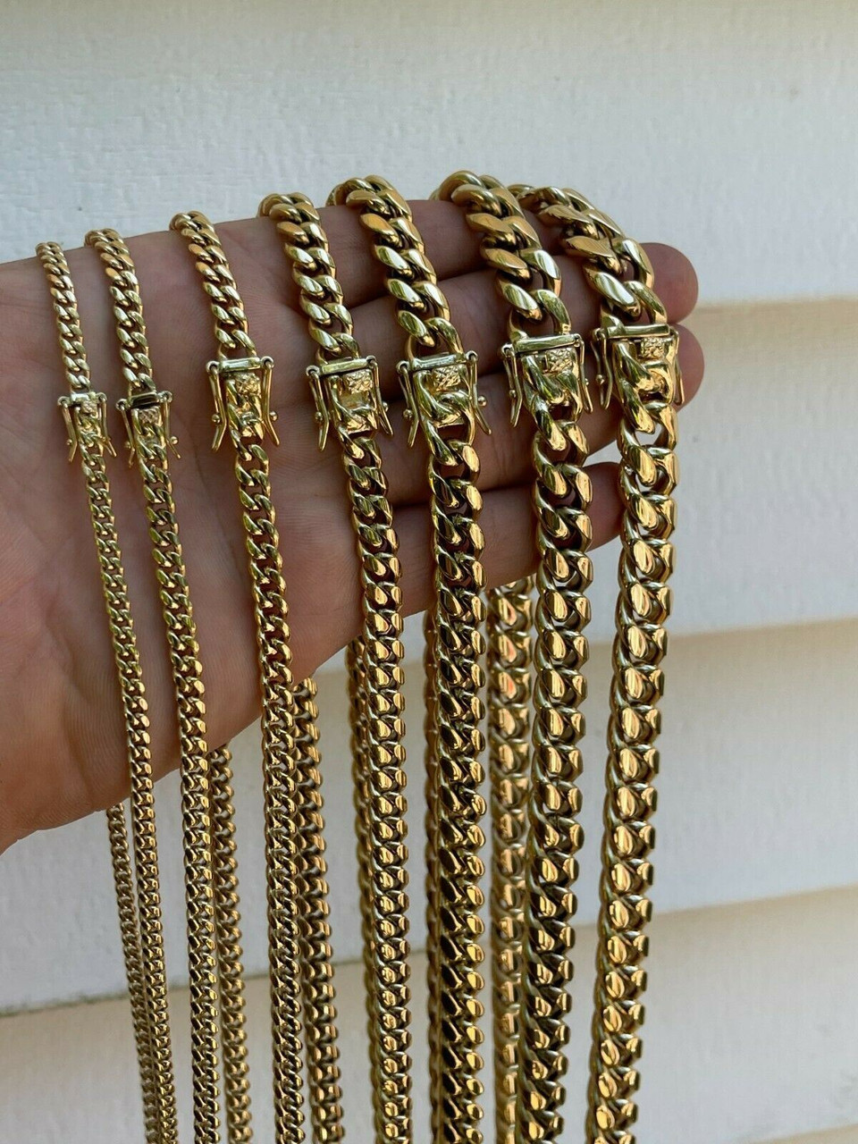 TK0914　14K cuban chain  ネックレス 14K Yellow Gold 2.55mm Cuban Chain Available In Sizes 18