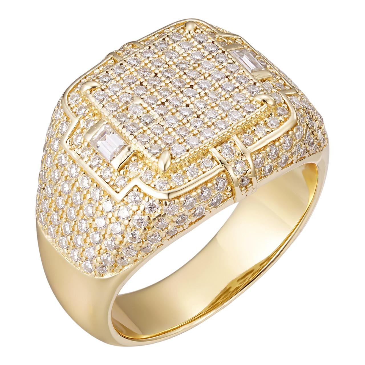 【mmm】coussinet metry ＆ perfume pin Mens MOISSANITE Ring Real 14k Gold Vermeil 925 Hip Hop Iced