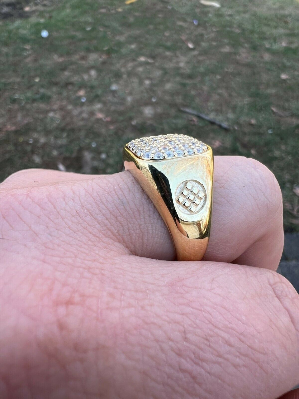 ゴールド 18mm シルバー925 18k 07サイズ同 Mens Solid 14k Yellow Gold Vermeil 925 Sterling Silver Iced