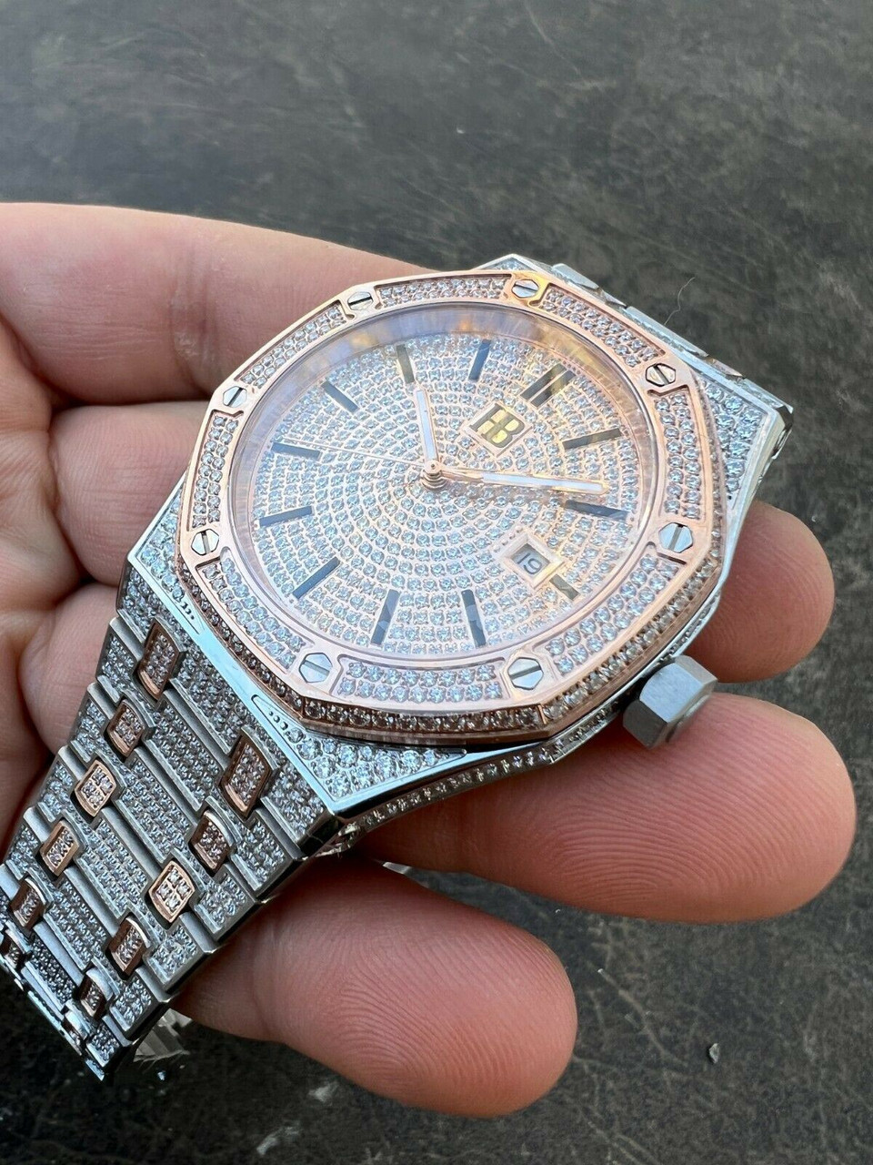 Bust Down Tone Ap Watch Iced Out Two Tone Ap Store