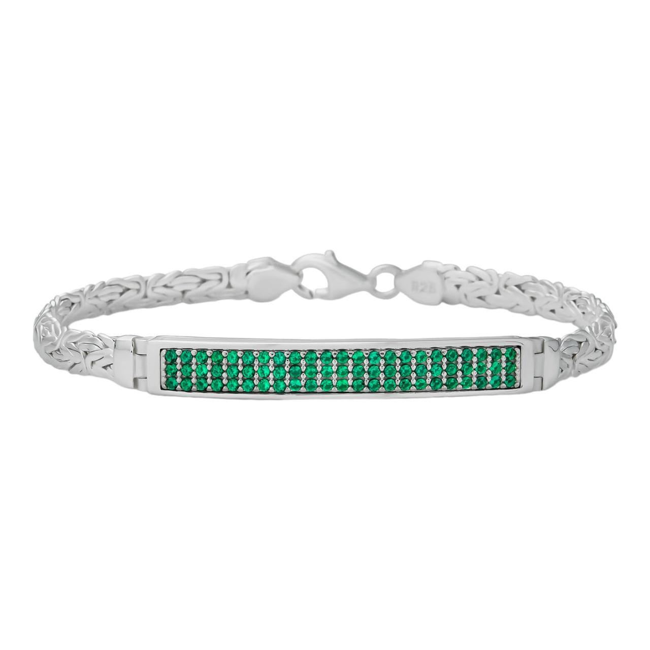 年末のプロモーション特価！ Presidential Byzantine Men ID Iced Silver 925 Real Bracelet アクセサリー