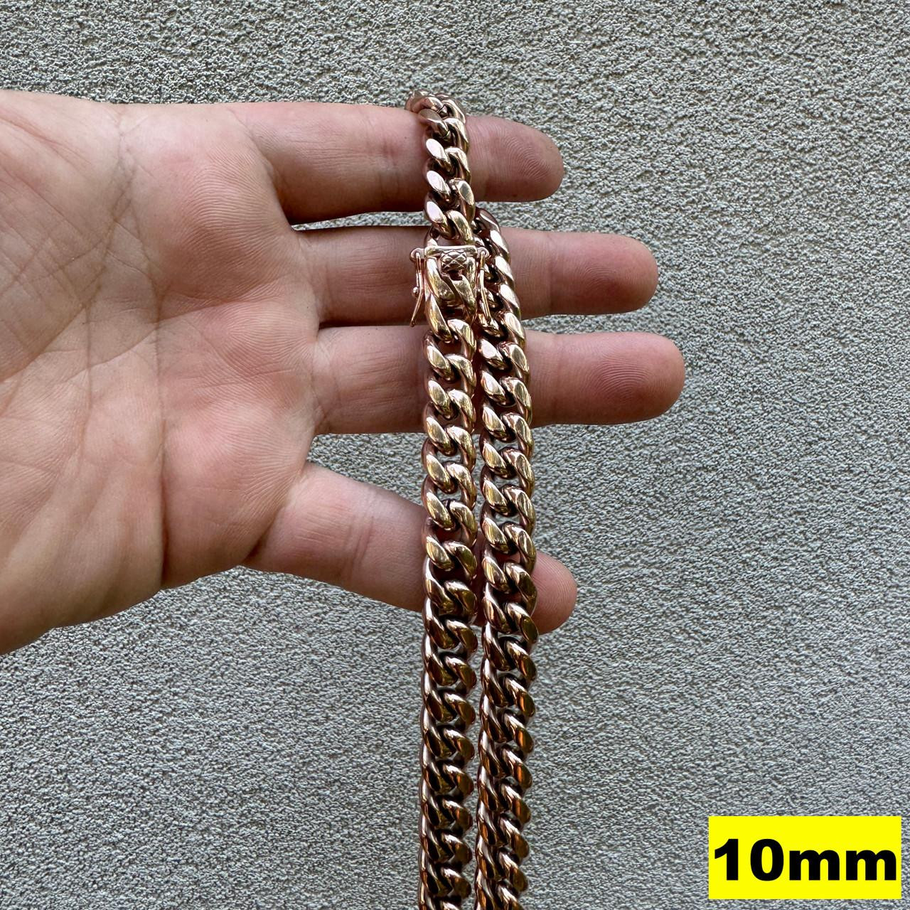 Miami Cuban Link Chain Necklace Or Bracelet 14k Rose Gold