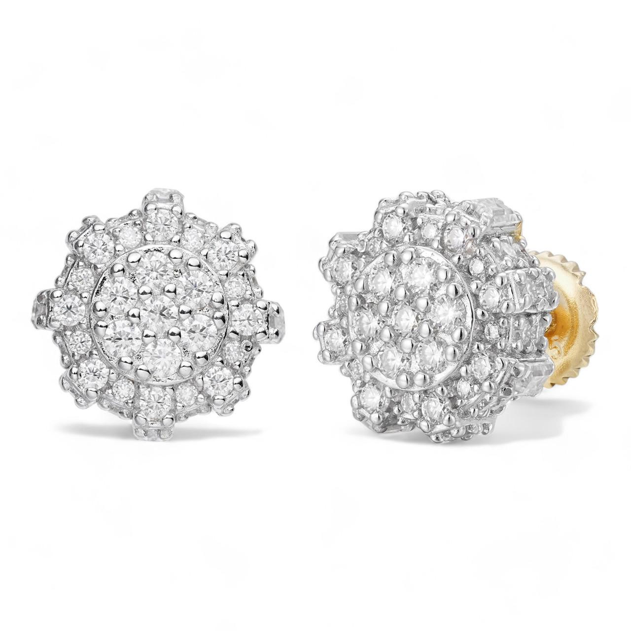 半額 50％OFFの通販 Iced Moissanite BIG 14k Large Earrings Real Vermeil Gold ベビー肌着・下着