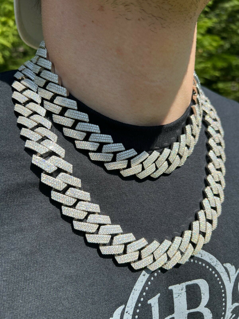 22mm Cuban Link Chain Handmade Sterling Silver Cuban Link Chain