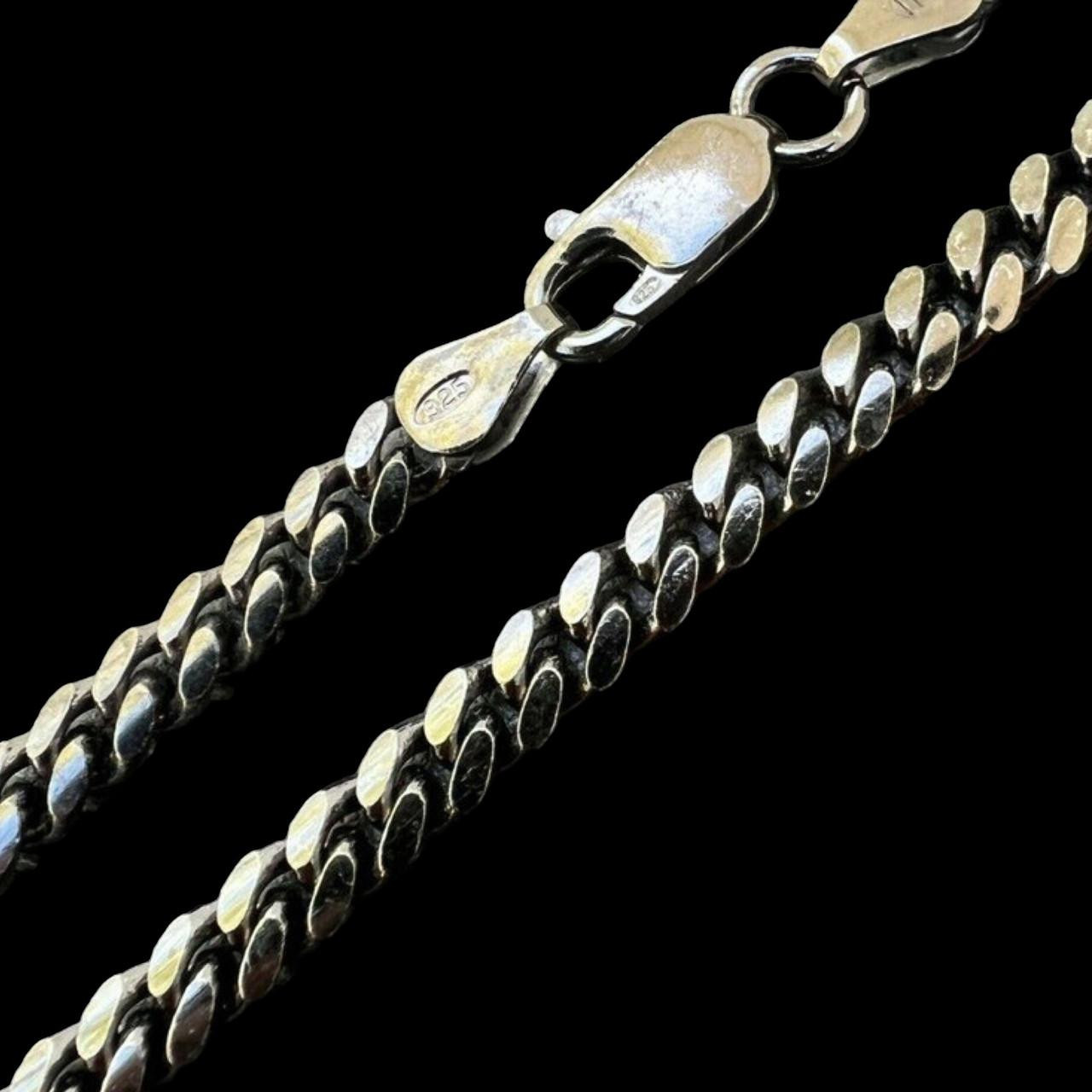 925ARMANIロードレザwaywardクラクトCOOTIEガルニCRIMIE 5mm Miami Cuban Link Necklace Black Oxidized Rhodium Real