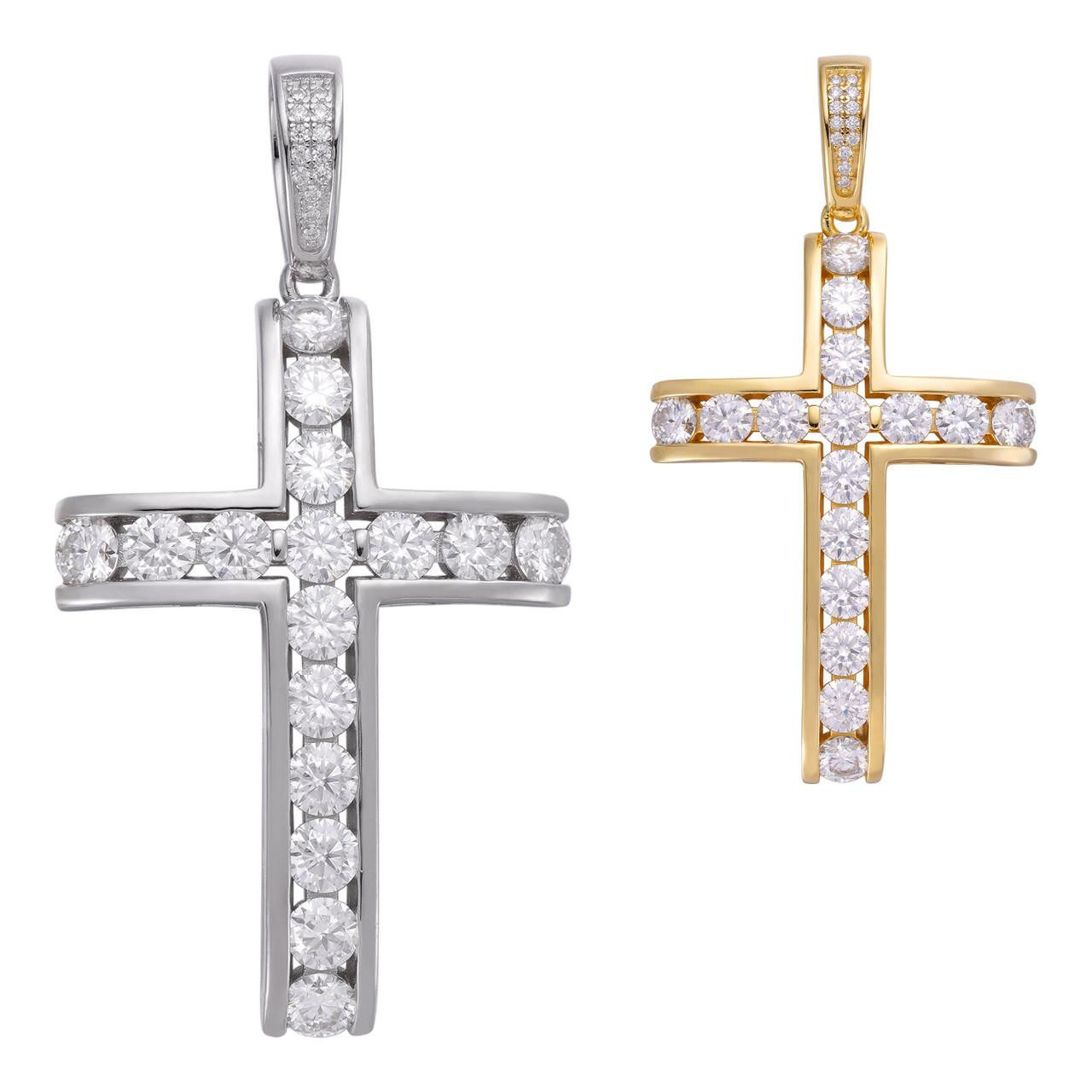 Real 925 Silver Gold Iced Channel Set Mens Hip Hop Tennis