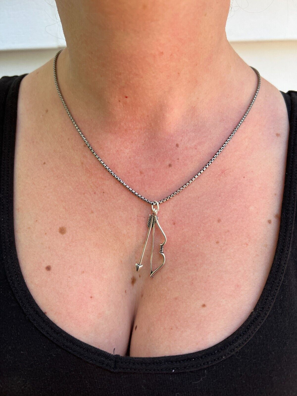【HYERES LOR】22FW★ Cupid 14K bow dia necklace Real 925 Silver / 14k Gold Plated Bow and Arrow Cupid