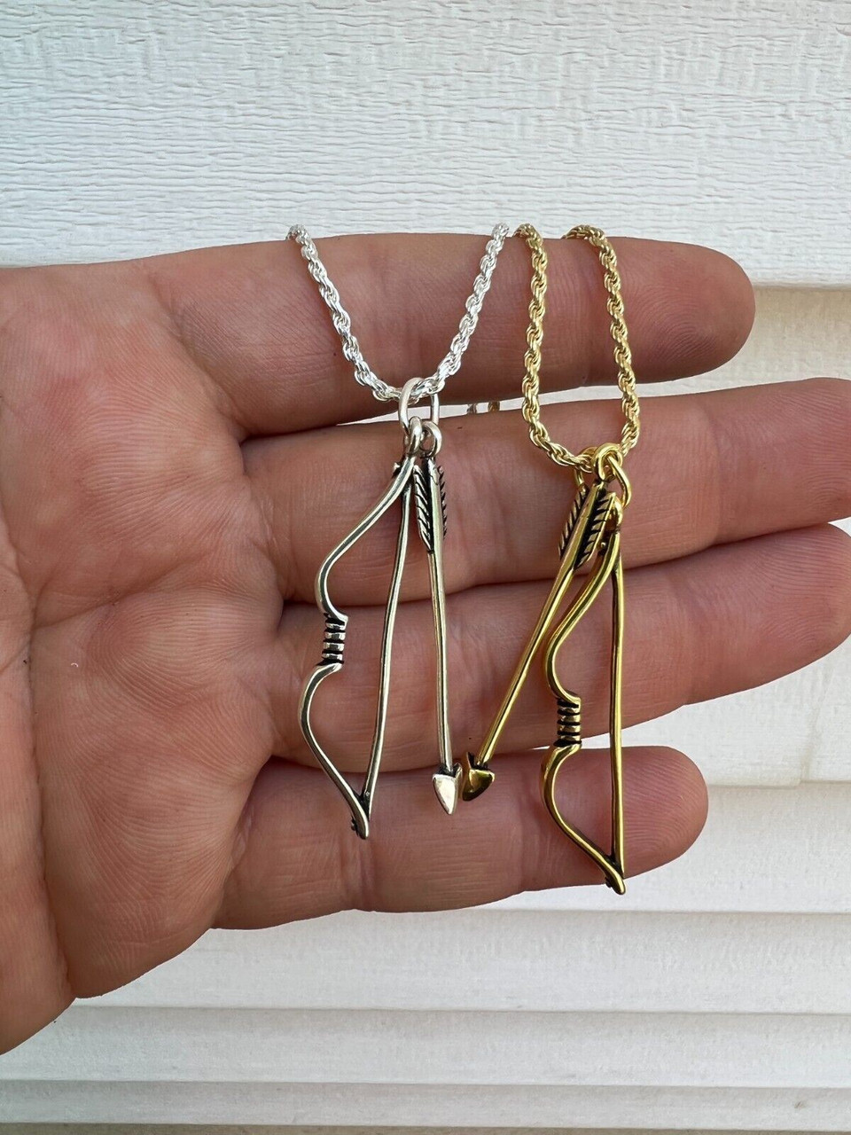 【HYERES LOR】22FW★ Cupid 14K bow dia necklace Real 925 Silver / 14k Gold Plated Bow and Arrow Cupid