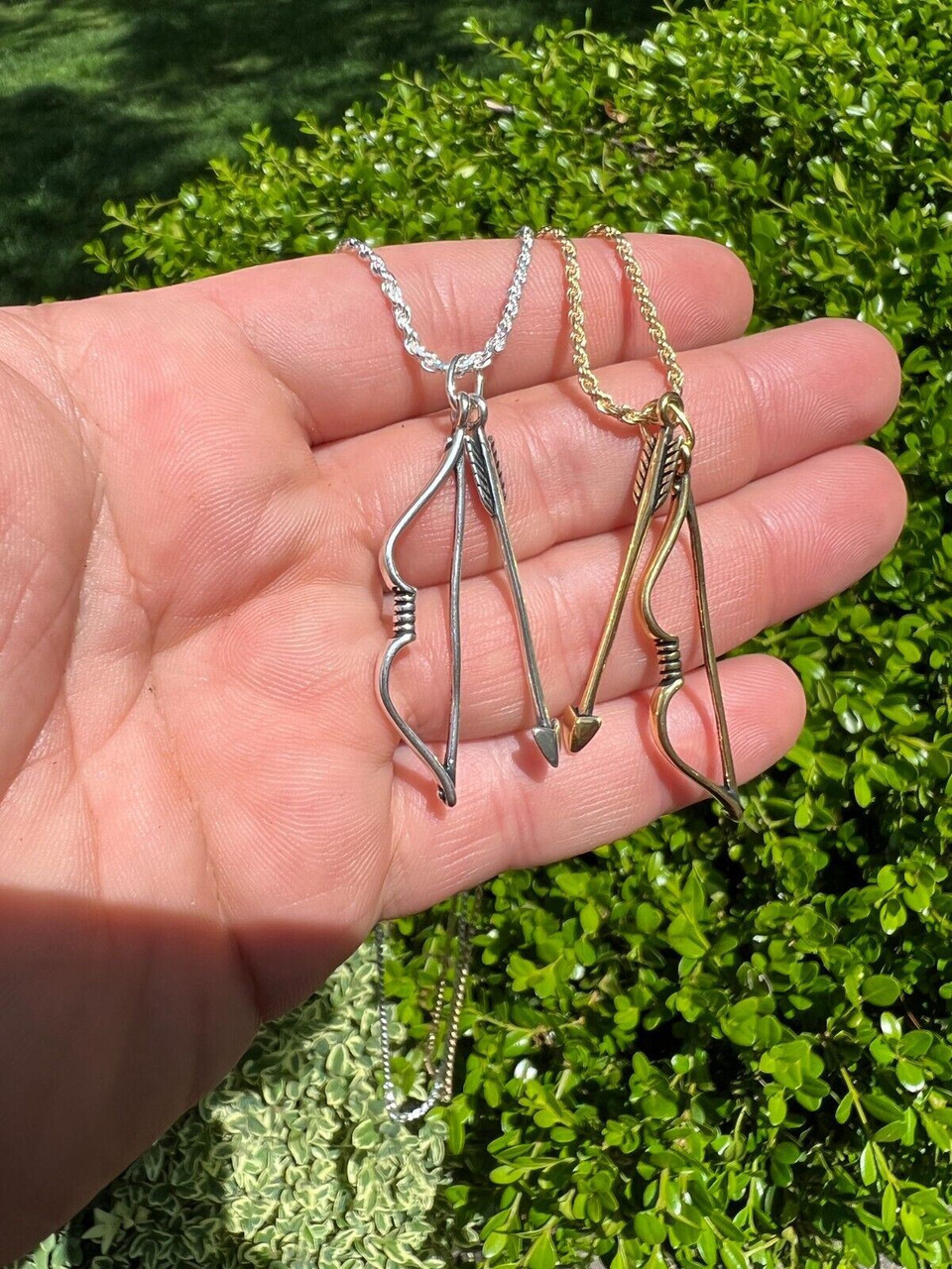 【HYERES LOR】22FW★ Cupid 14K bow dia necklace Real 925 Silver / 14k Gold Plated Bow and Arrow Cupid