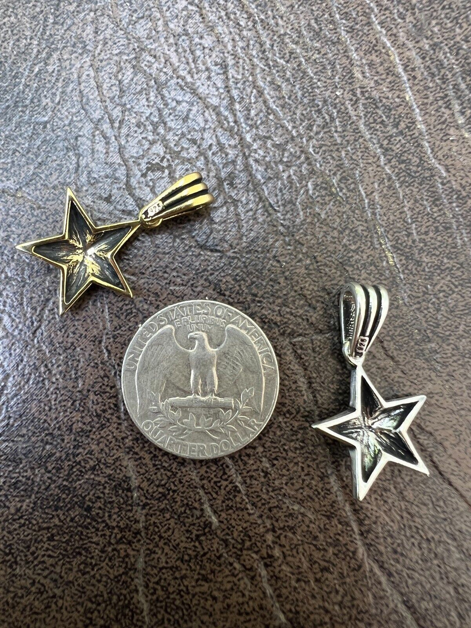 Real 925 Silver / 14k Gold Plated Star Superstar Oxidized
