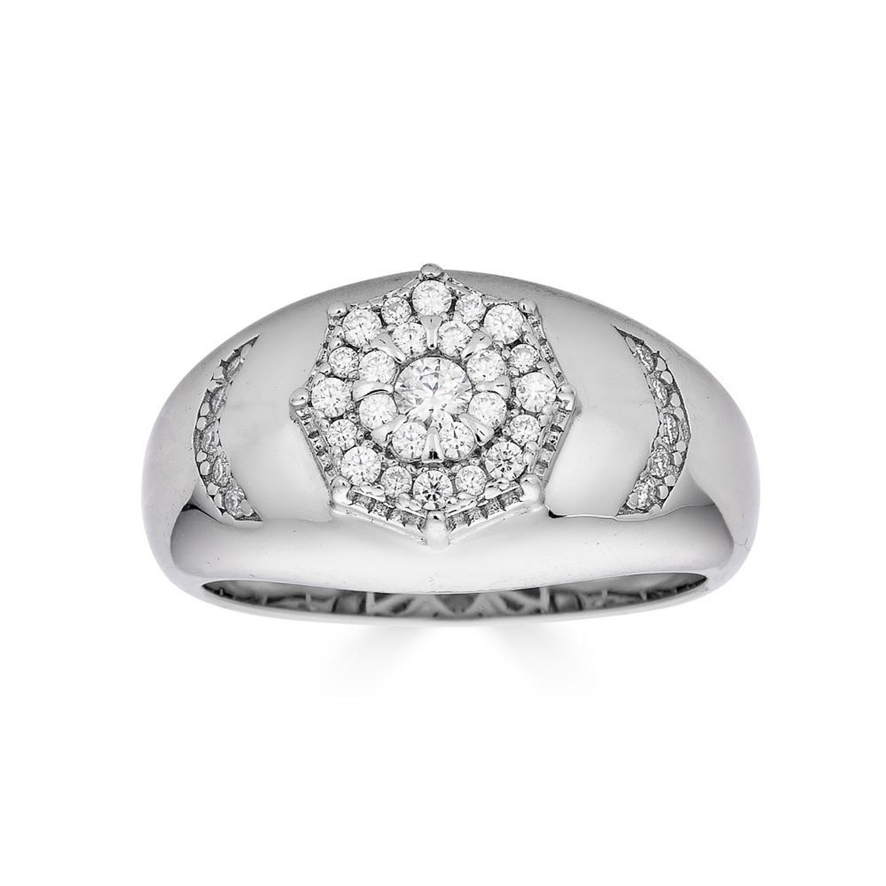 【CTHY】PASS RING Platinum Princess Cut Wide High Polish Band Tension Set