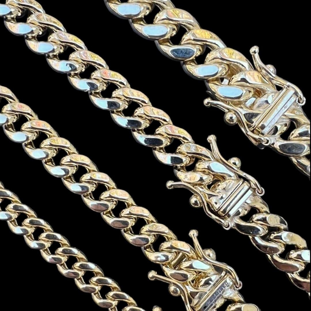 10k HOLLOW Real Yellow Gold Miami Cuban Link Chain Necklace 4.5