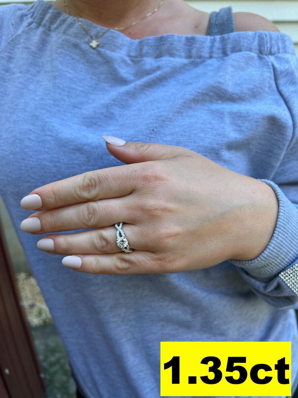 Moissanite Engagement Infinity Promise Ring Pass Diamond Tester